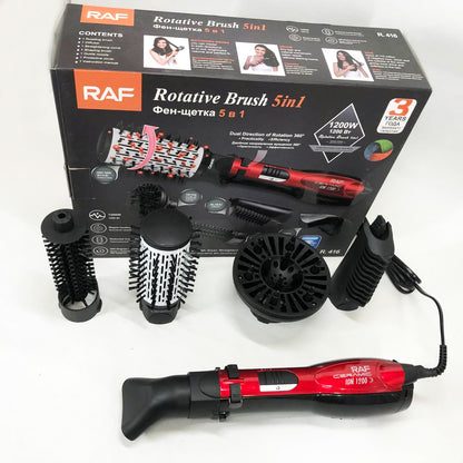 Фен стайлер RAF R.416 5в1 щетка расческа для сушки укладки волос 1200 Вт