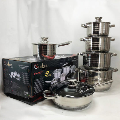 Набор посуды UNIQUE UN-5037 12 предметов (16; 16; 18; 20; 24; сковорода 24 см)