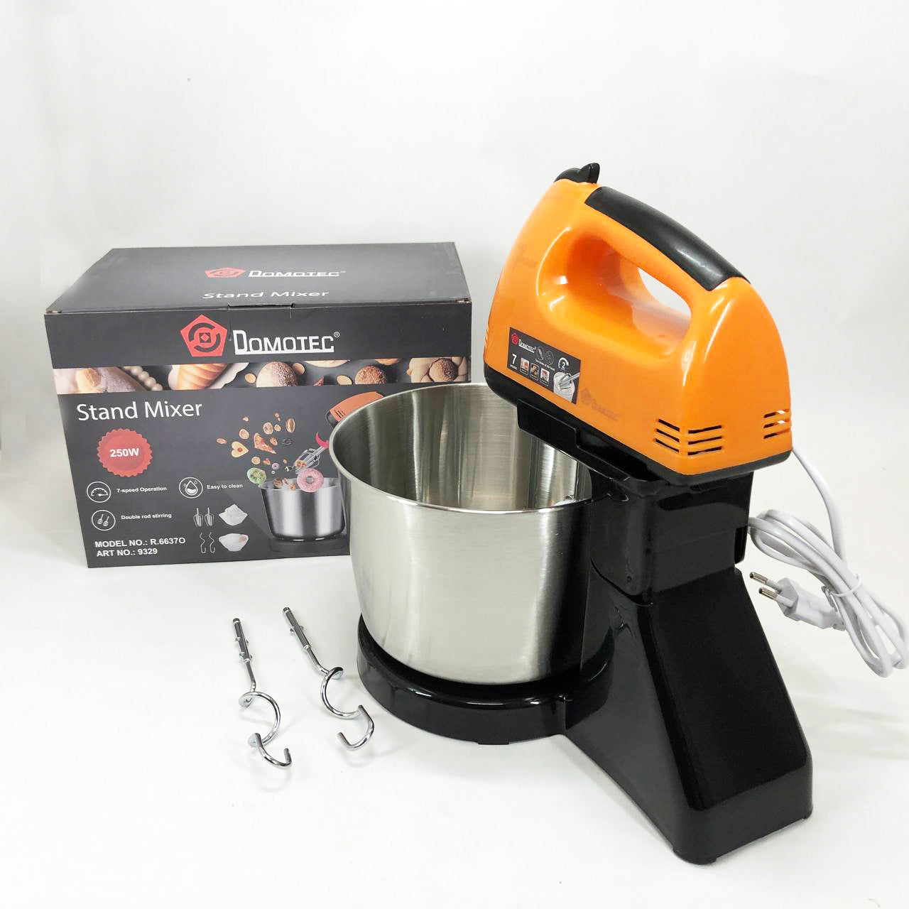 Стационарный миксер для кухни на 7 скоростей Domotec R6637O 250 W Кухонный электрический миксер с чашей