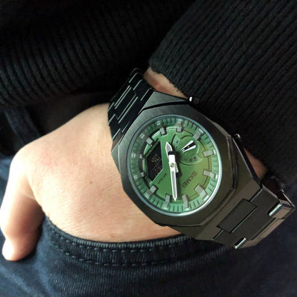 Часы наручные мужские SKMEI 1816BKGNBK, стильные классические мужские часы, фирменные спортивные часы