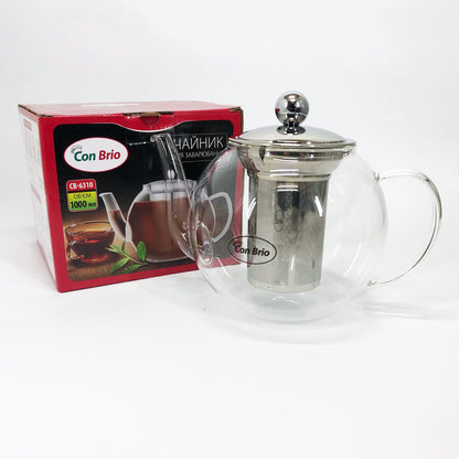 Заварочный чайник Con Brio 1 л CB-6310, Чайник самовар стеклянный, Эксклюзивные заварочные чайники