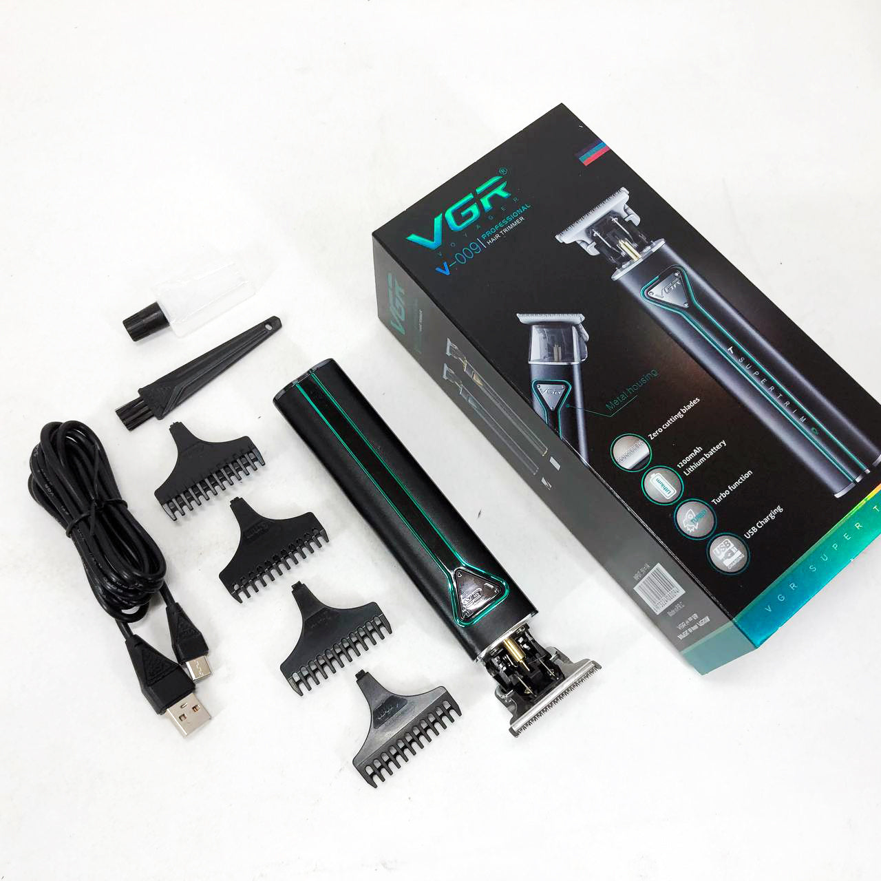 Профессиональная аккумуляторная машинка для стрижки волос VGR V-009 триммер для бороды и усов