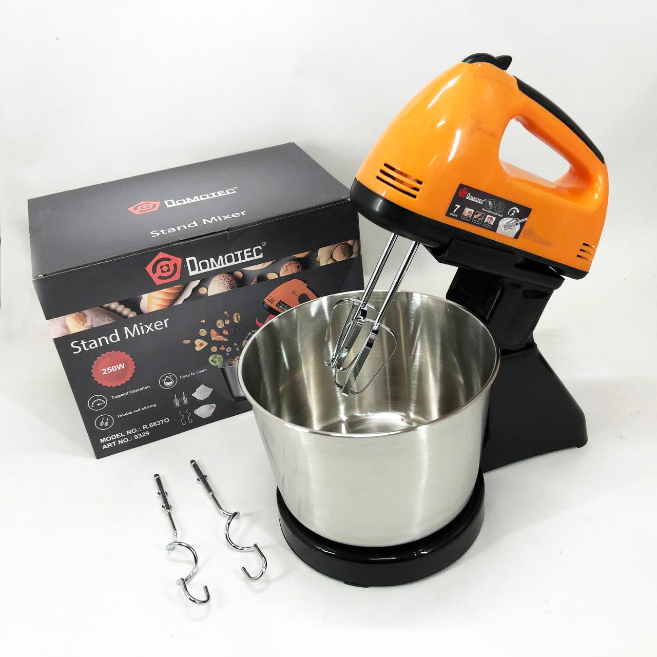Стационарный миксер для кухни на 7 скоростей Domotec R6637O 250 W Кухонный электрический миксер с чашей