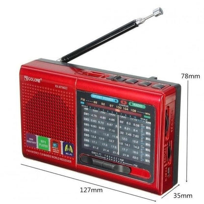 Портативная колонка радио MP3 USB Golon RX-6622. Цвет: красный