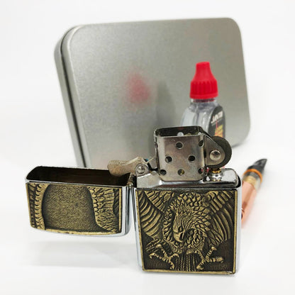 Зажигалка бензиновая в подарочной коробке N13, подарочные прикольные зажигалки, подарок зажигалка парню