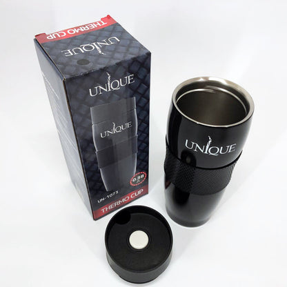Термокружка UNIQUE UN-1073 0.38 л, Термос для питьевой воды туристический. Цвет: черный