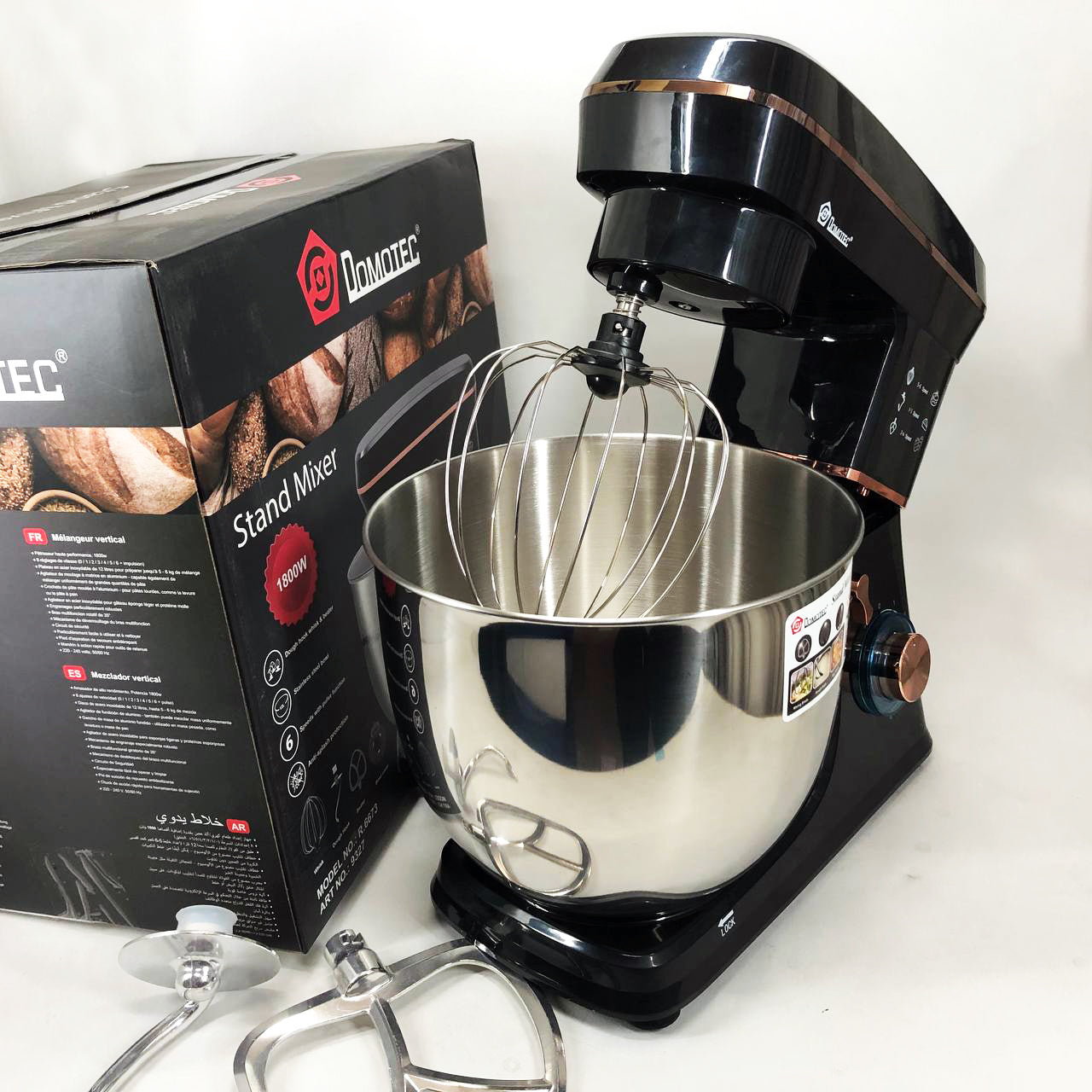 Настольный миксер-тестомес планетарный Domotec R 6673 12 л, Планетарный комбайн Стационарный для дома