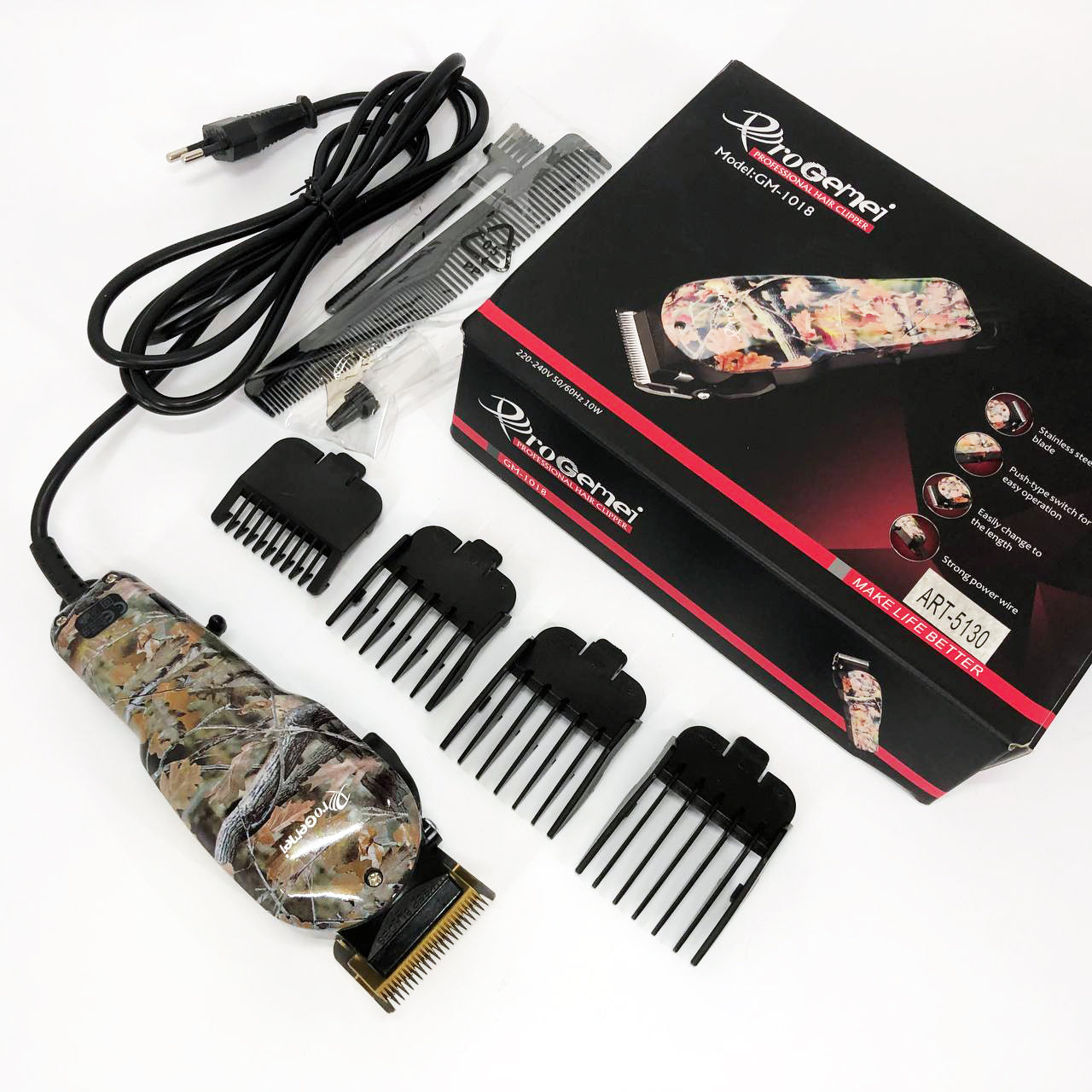 Профессиональная машинка для стрижки волос GEMEI GM-1018, Стильная машинка для стрижки, Тример для бороды