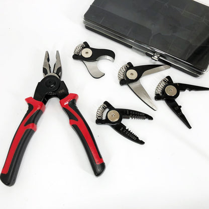 Багатофункціональний набір швидкозмінних інструментів 5 в 1 (плоскогубці, зачищення ізоляції, щипці обтискні)
