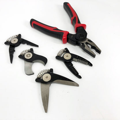 Багатофункціональний набір швидкозмінних інструментів 5 в 1 (плоскогубці, зачищення ізоляції, щипці обтискні)