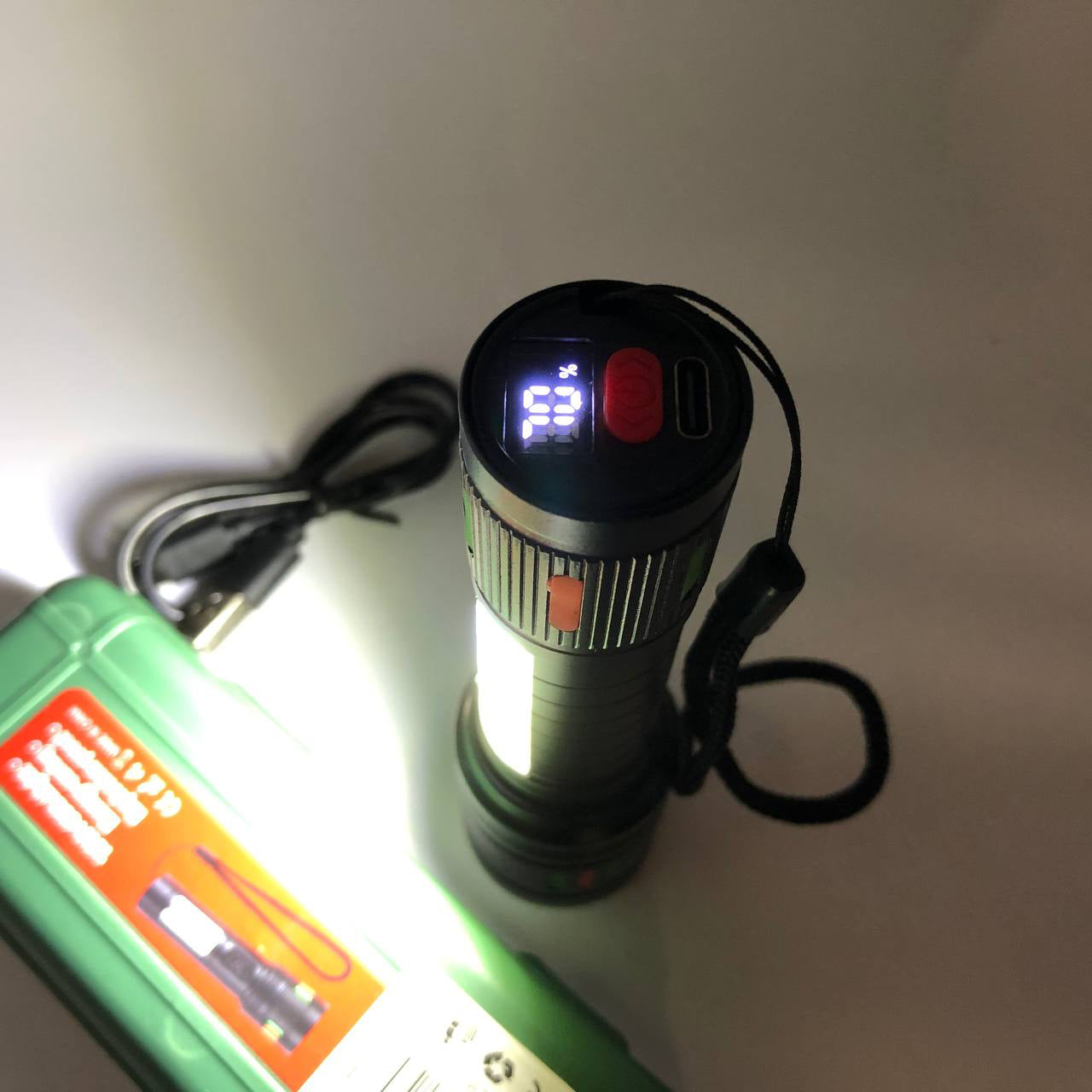 Фонарик 623-TG+COB, Переносной ручной мощный фонарь, Портативный светодиодный фонарь с зарядкой