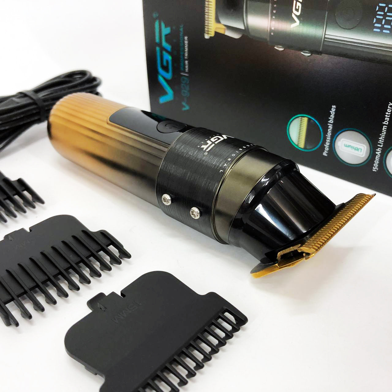 Машинка для стрижки волос VGR V-929 аккумуляторная, Машинка окантовочная профессиональная для бороды