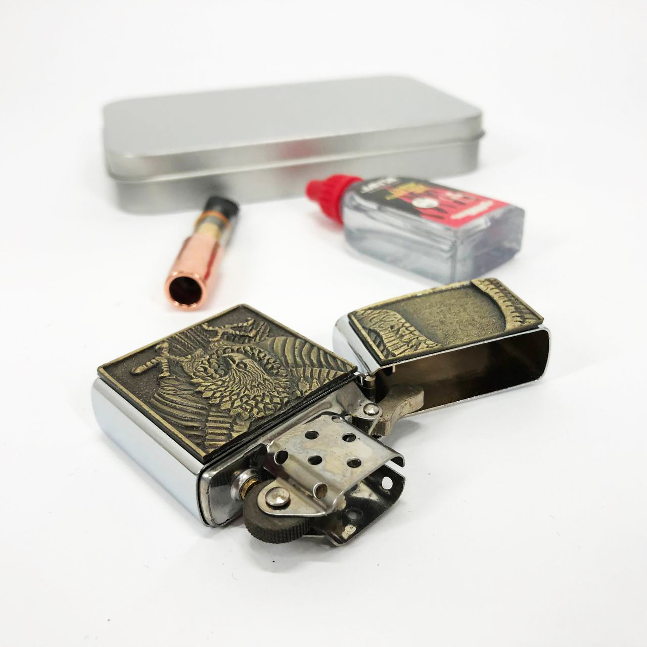 Зажигалка бензиновая в подарочной коробке N13, подарочные прикольные зажигалки, подарок зажигалка парню