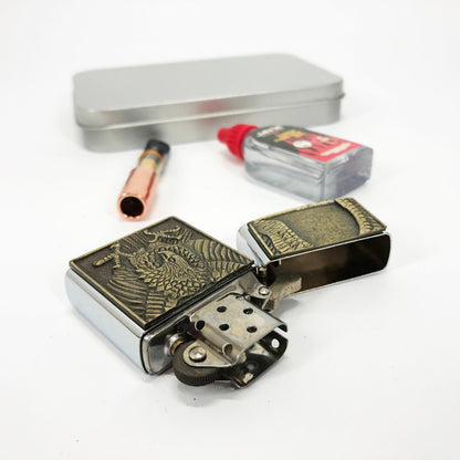 Зажигалка бензиновая в подарочной коробке N13, подарочные прикольные зажигалки, подарок зажигалка парню