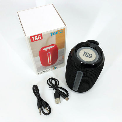 Портативная Bluetooth-колонка TG653 USB с ремешком, аккумуляторная колонка для музыки. Цвет: черный