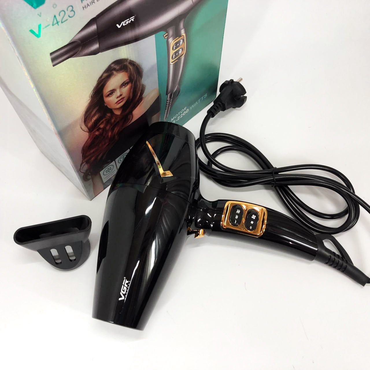 Мощный электрический профессиональный фен для волос VGR V-423 1800-2200W, Женский фен для волос