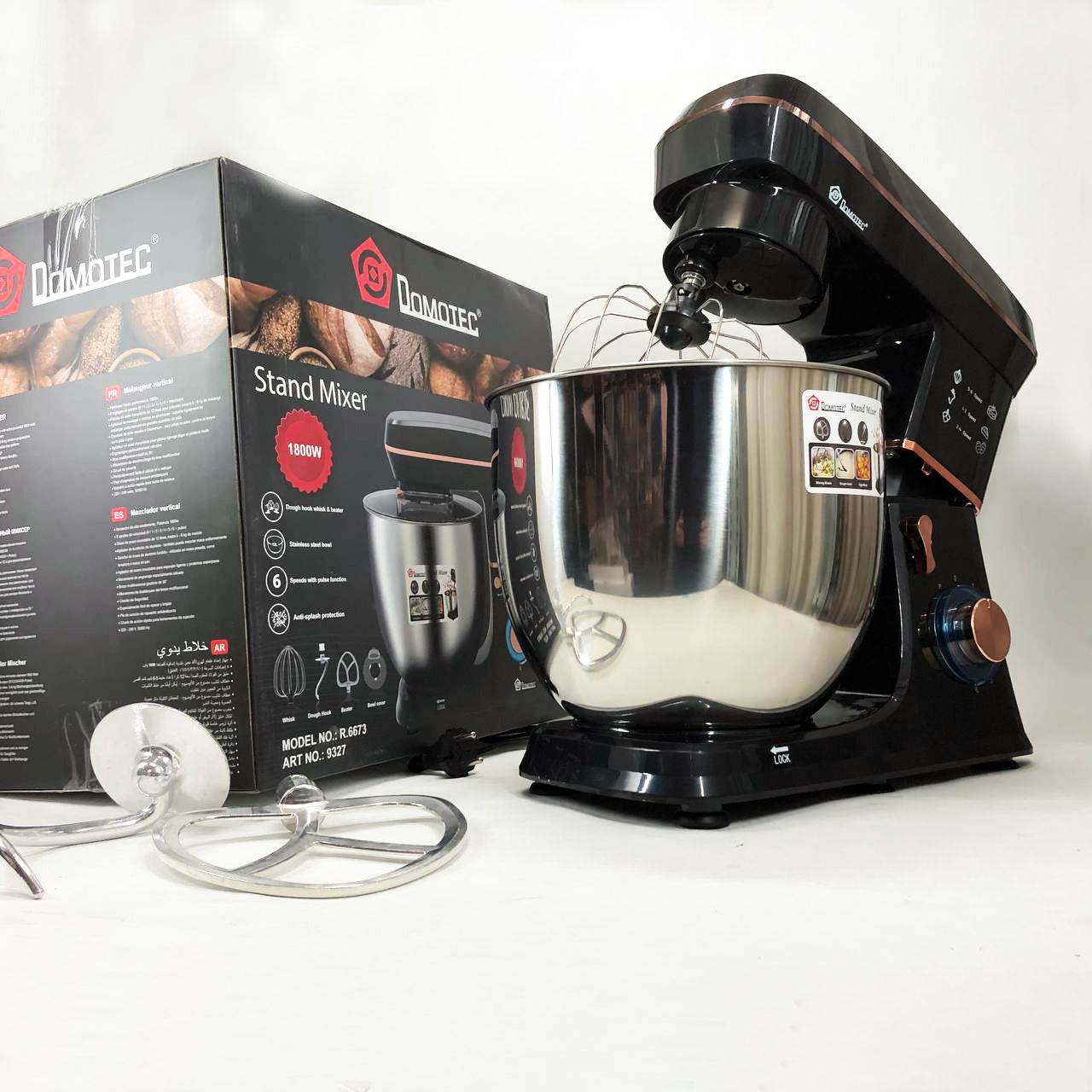 Настольный миксер-тестомес планетарный Domotec R 6673 12 л, Планетарный комбайн Стационарный для дома