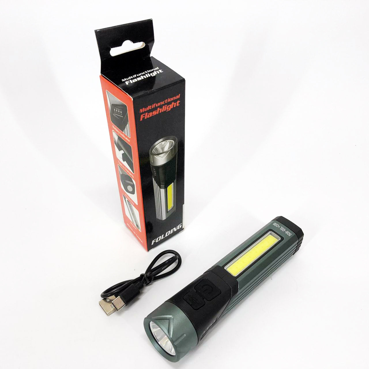 Фонарь карманный поворотный Police 508-OSL+COB, встроенным аккумулятором, магнитом и 7 режимами