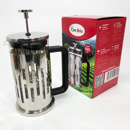 Заварник Con Brio CB-5060 Френч-пресс 600 мл,  Чайник самовар стеклянный, Заварники для чая и кофе
