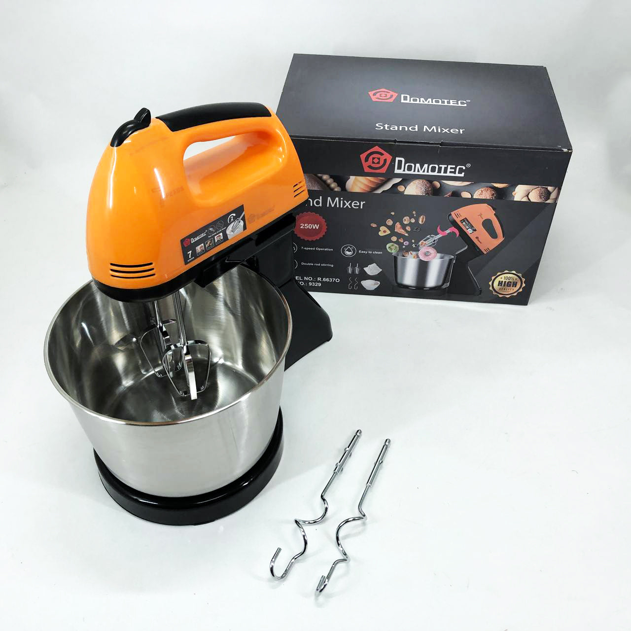 Стационарный миксер для кухни на 7 скоростей Domotec R6637O 250 W Кухонный электрический миксер с чашей