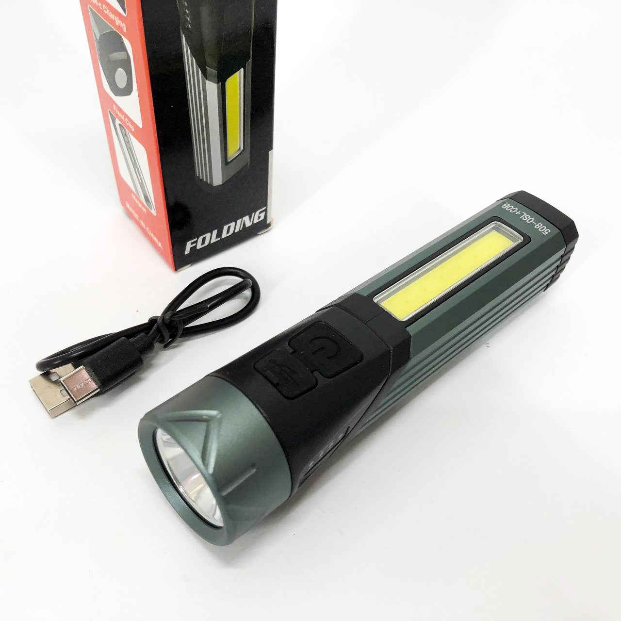 Фонарь карманный поворотный Police 508-OSL+COB, встроенным аккумулятором, магнитом и 7 режимами