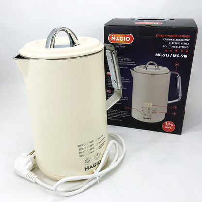Электрочайник Magio MG-516, 1.5 л, 1500 Вт, с двойными стенками