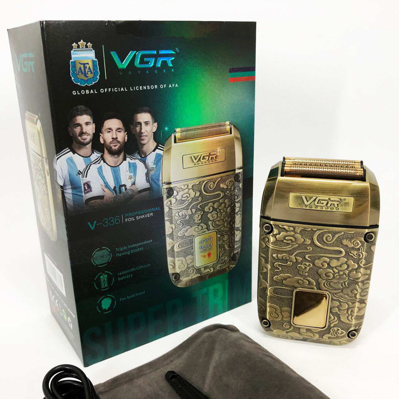 Электробритва-шейвер VGR V-336 LED Display мужская профессиональная для сухого и влажного бритья металлическая