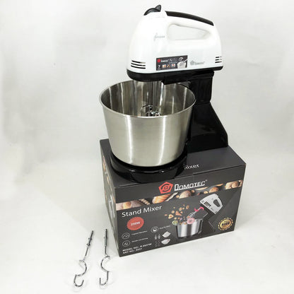 Миксер стационарный с металлической чашей Domotec R6637W Кухонный электрический на 250 Вт 7 скоростей