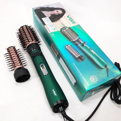 Фен щетка для волос 2 в 1 VGR V-498, стайлер браш, Фен для красивой укладки волос, Фен для ломких волос
