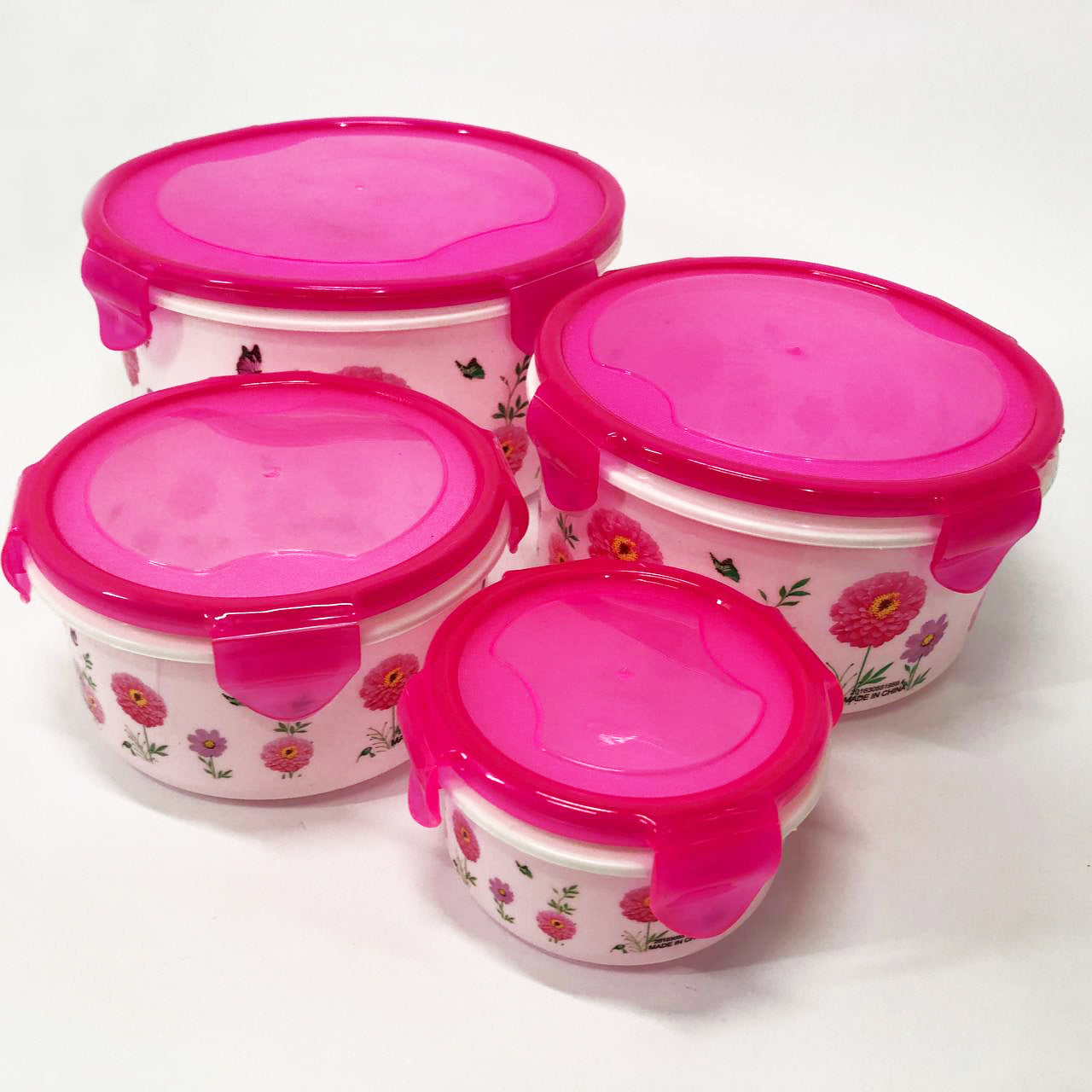 Набор пластиковых судков UNIQUE UN-1512. Цвет: розовый