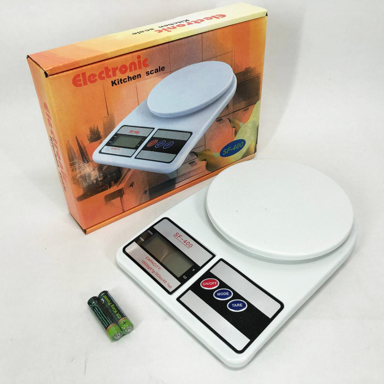 Весы кухонные электронные Domotec SF-400 с LCD дисплеем Белые до 10 кг