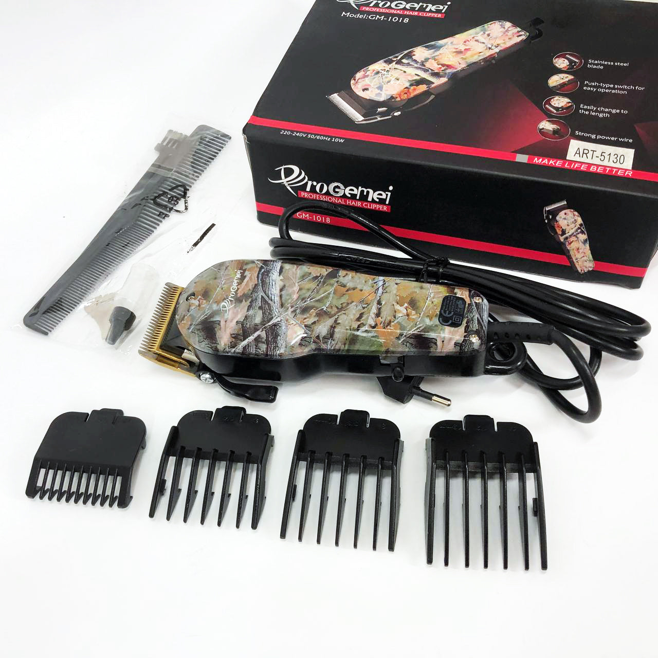 Профессиональная машинка для стрижки волос GEMEI GM-1018, Стильная машинка для стрижки, Тример для бороды