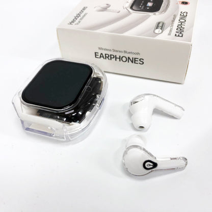 Беспроводные вакуумные наушники TWS с LED дисплеем, влагозащита IPx4 Bluetooth 5.4 с кейсом. Цвет: белый