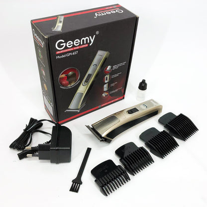 Машинка для стрижки Gemei GM-657 беспроводная с комплектом насадок, Парикмахерские машинки