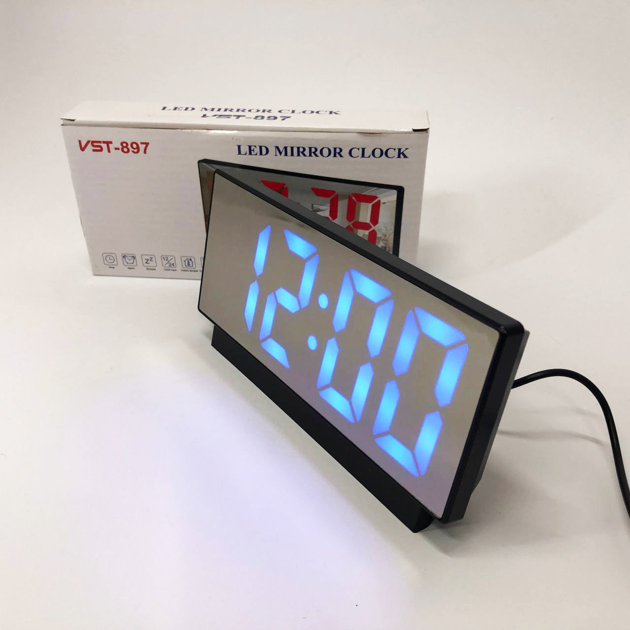 Часы электронные с зеркальным дисплеем VST-888-5, Часы электронные настольные светящиеся vst