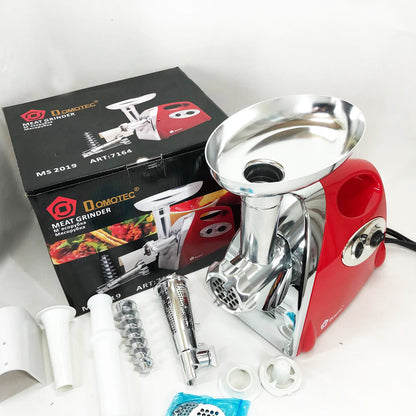 Мясорубка электрическая с соковыжималкой Domotec MS-2019 2400W. Цвет: красный
