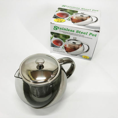 Стеклянный заварник с сетчатым фильтром UNIQUE UN-1162 0.75 л Удобный заварочный чайник из стекла с ситом