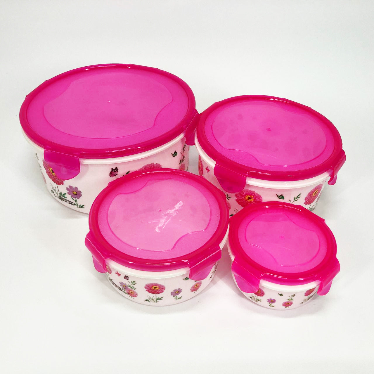 Набор пластиковых судков UNIQUE UN-1512. Цвет: розовый