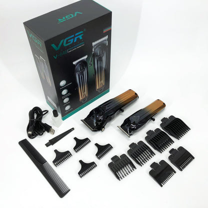Комплект VGR 2 в 1 V-646 аккумуляторная машинка для стрижки и триммер