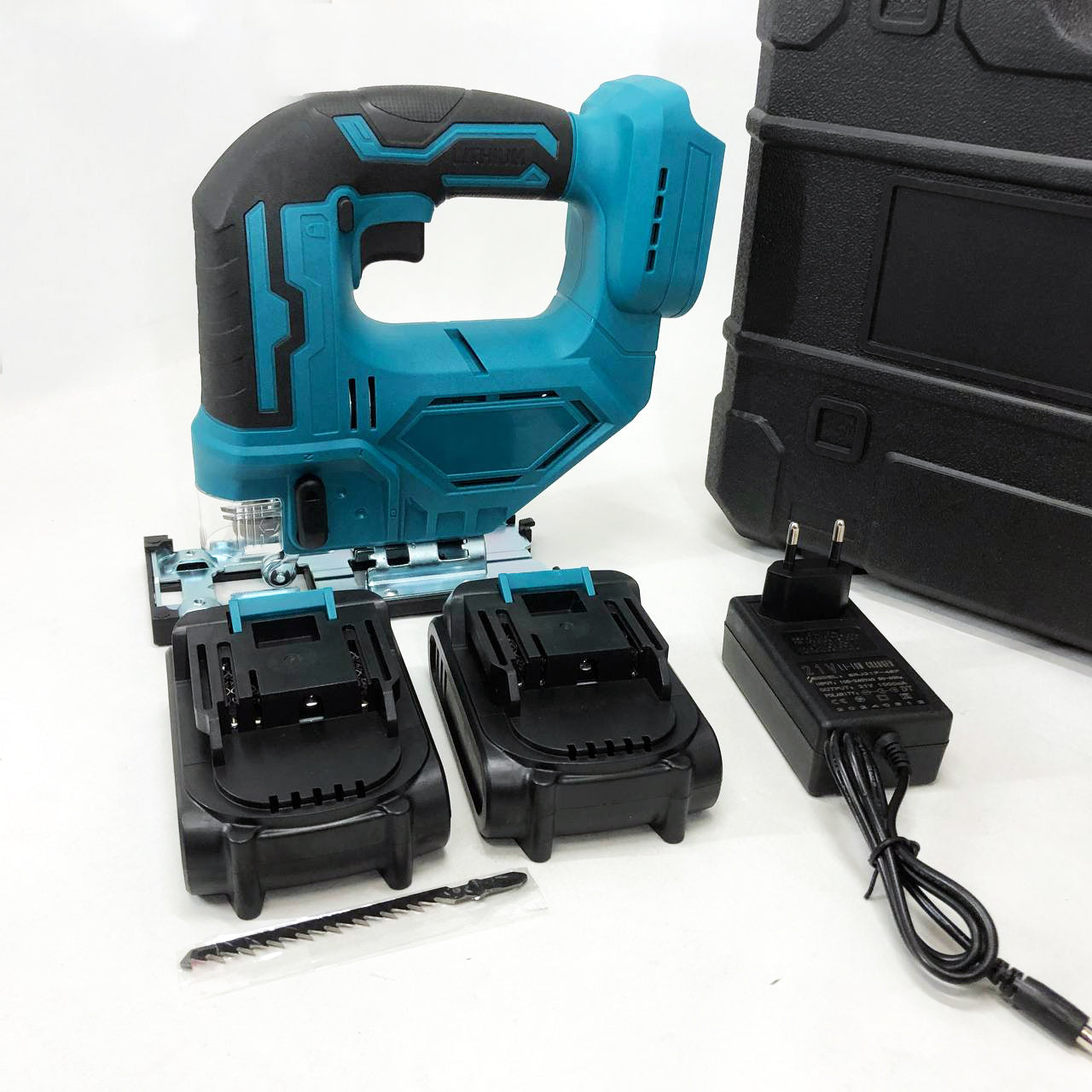 Аккумуляторный бесщеточный лобзик 24V с 2 АКБ в пластиковом кейсе с регулировкой скорости и угла наклона