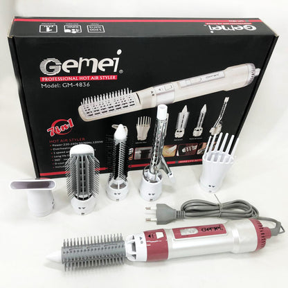Фен для волос стайлер с насадками Gemei GM-4836 7 в 1, Фен-стайлер с различными насадками