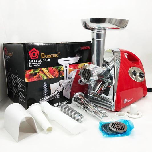 Мясорубка электрическая с соковыжималкой Domotec MS-2019 2400W. Цвет: красный