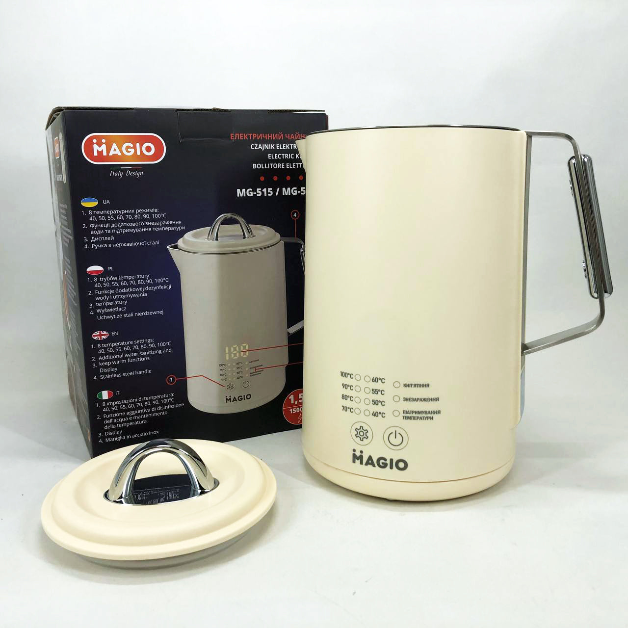 Электрочайник Magio MG-516, 1.5 л, 1500 Вт, с двойными стенками