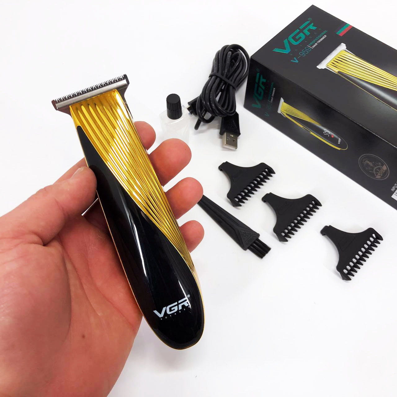 Машинка для стрижки аккумуляторная VGR V-959 триммер для волос и бороды