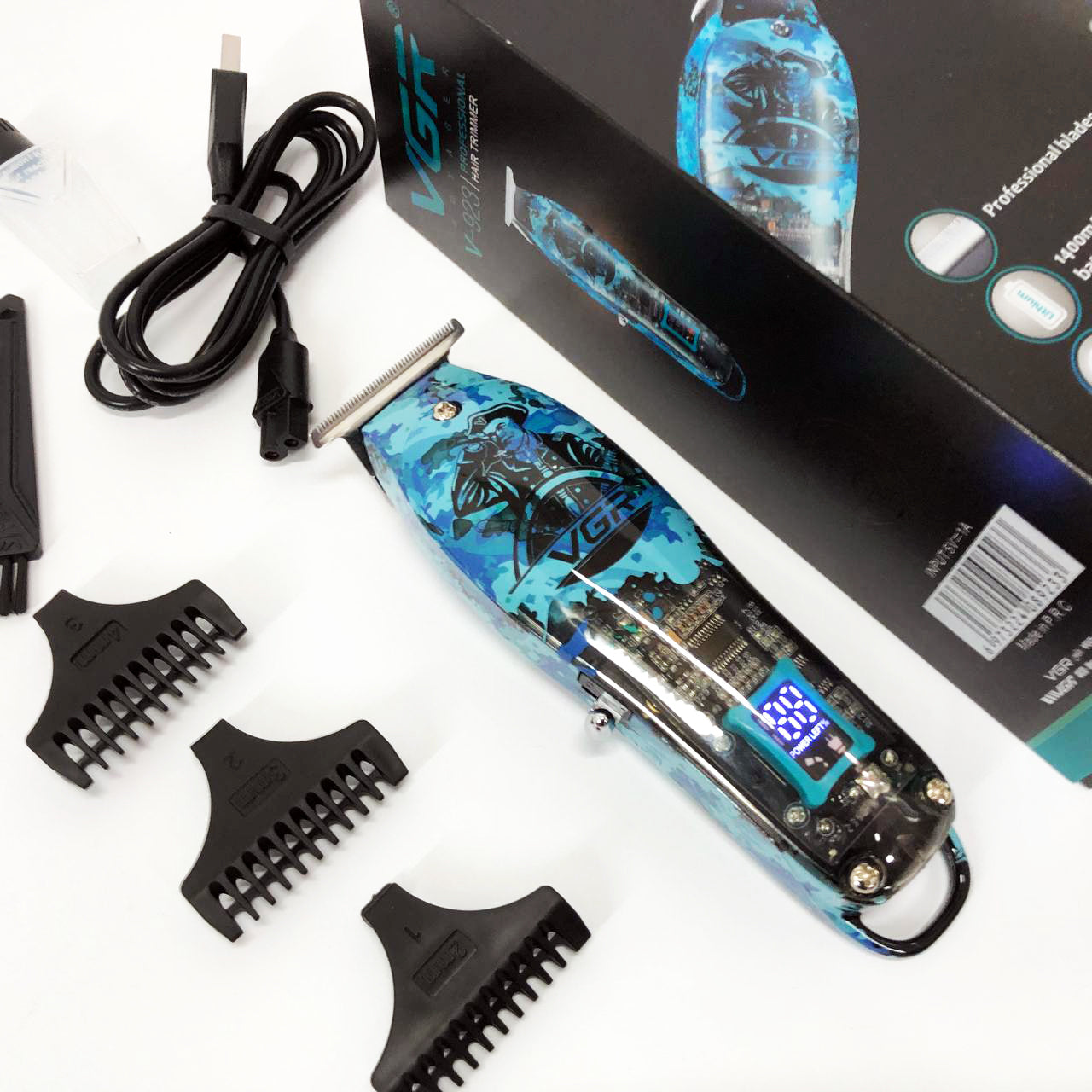 Триммер для волос и бороды профессиональный VGR V-923 аккумуляторный с LED-индикатором