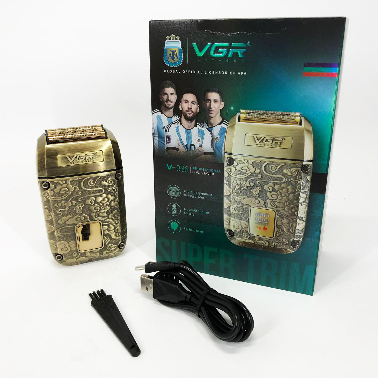 Электробритва-шейвер VGR V-336 LED Display мужская профессиональная для сухого и влажного бритья металлическая