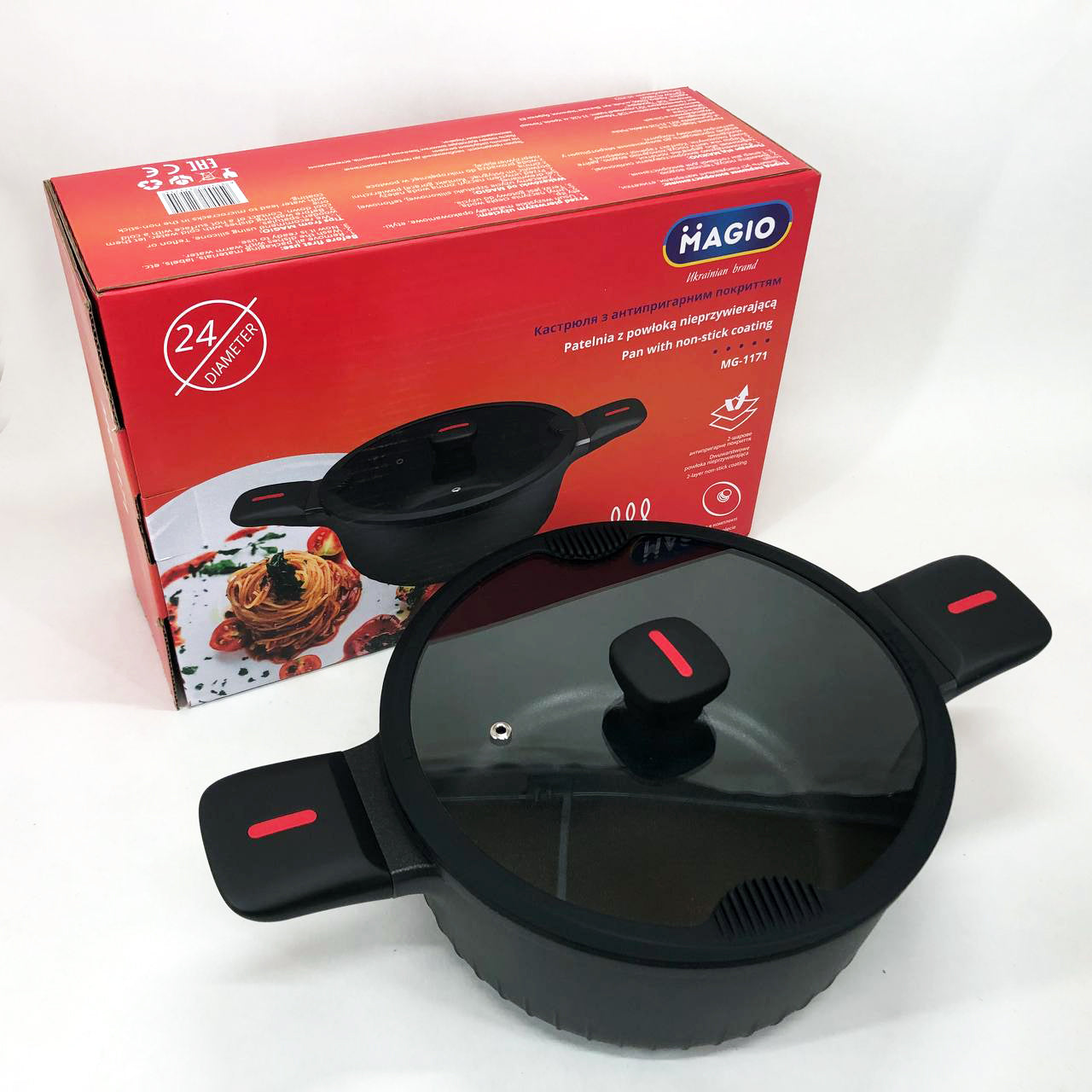 Кастрюля Magio MG-1171 Литая антипригарная 5л 24 см