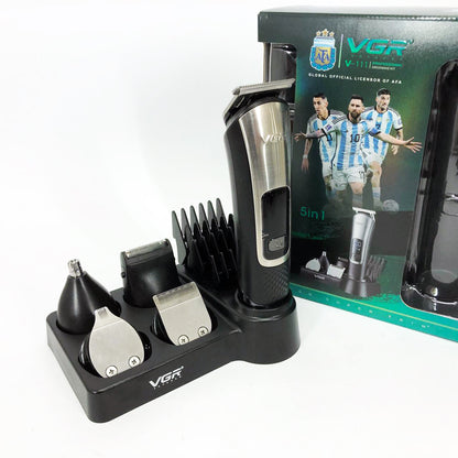 Набор для стрижки VGR 5 в 1 V-111, 9 насадок, Аккумуляторный универсальный триммер для стрижки