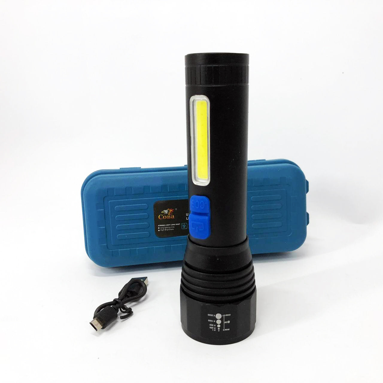 Фонарь ручной аккумуляторный CB-C11-P50-COB, Фонарик светодиодный ручной аккумуляторный портативный