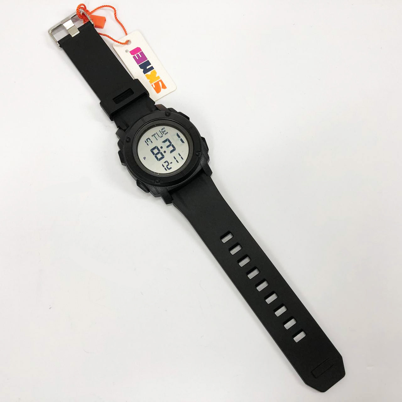 Часы наручные мужские SKMEI 1853BKWT BLACK-WHITE, армейские часы противоударные. Цвет: черный